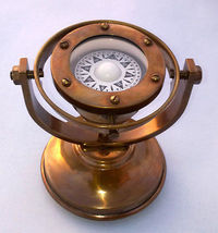 NauticalMart Antique Collectible Brass Nautical Ship's Gimballed Compass 