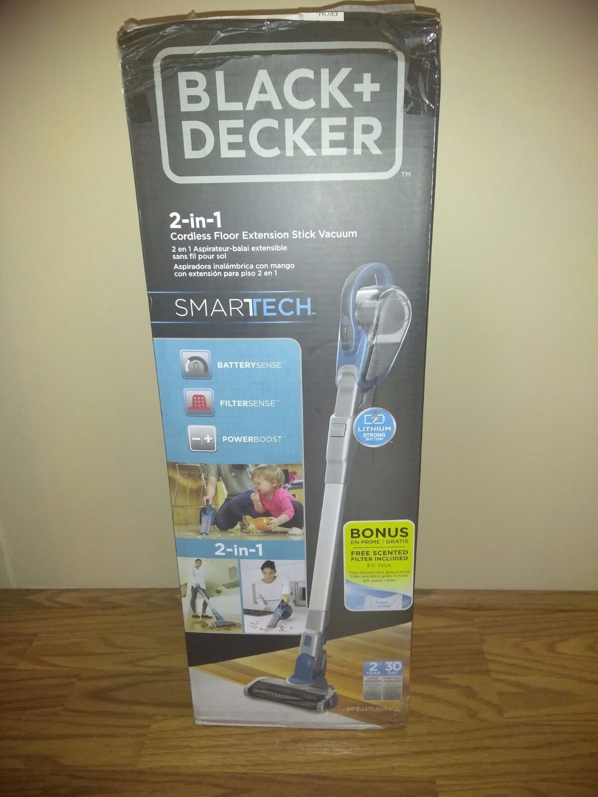 Black+Decker Cordless Lithium 2IN1 Floor Extension Stick Vacuum