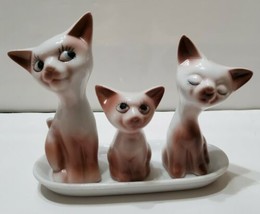 Vintage 4 pc Cats Salt Pepper Shakers Toothpick Holder and Tray Japan w ... - $27.71