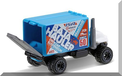 2017 Hot Wheels #179 HW Hot Trucks 3/10 BAJA HAULER White/Blue w/Gray Beadloc Sp