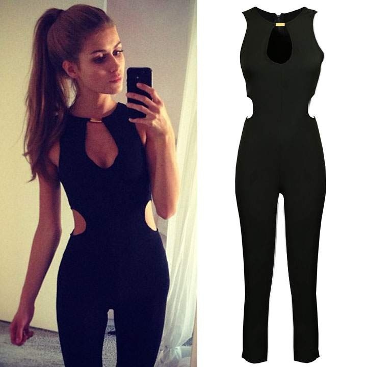 Sexy Women's Sleeveless O-neck Backless Jumpsuit Romper