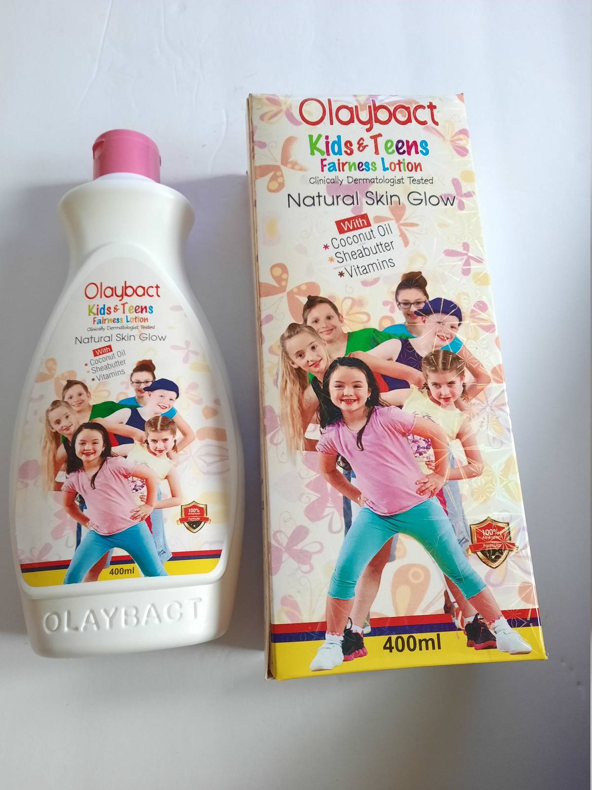 Olaybact kids & teens fairness lotion .400ml.natural skin glow .dermatologist te
