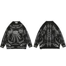 Hip Hop Oversize Sweater Men Women Harajuku  Graffiti Retro Vintage  Sweater Uni - $160.79