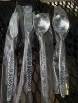 4 Interpur JARDINERA Butter Knives Sugar Spoons Stainless Floral Textured - $23.71