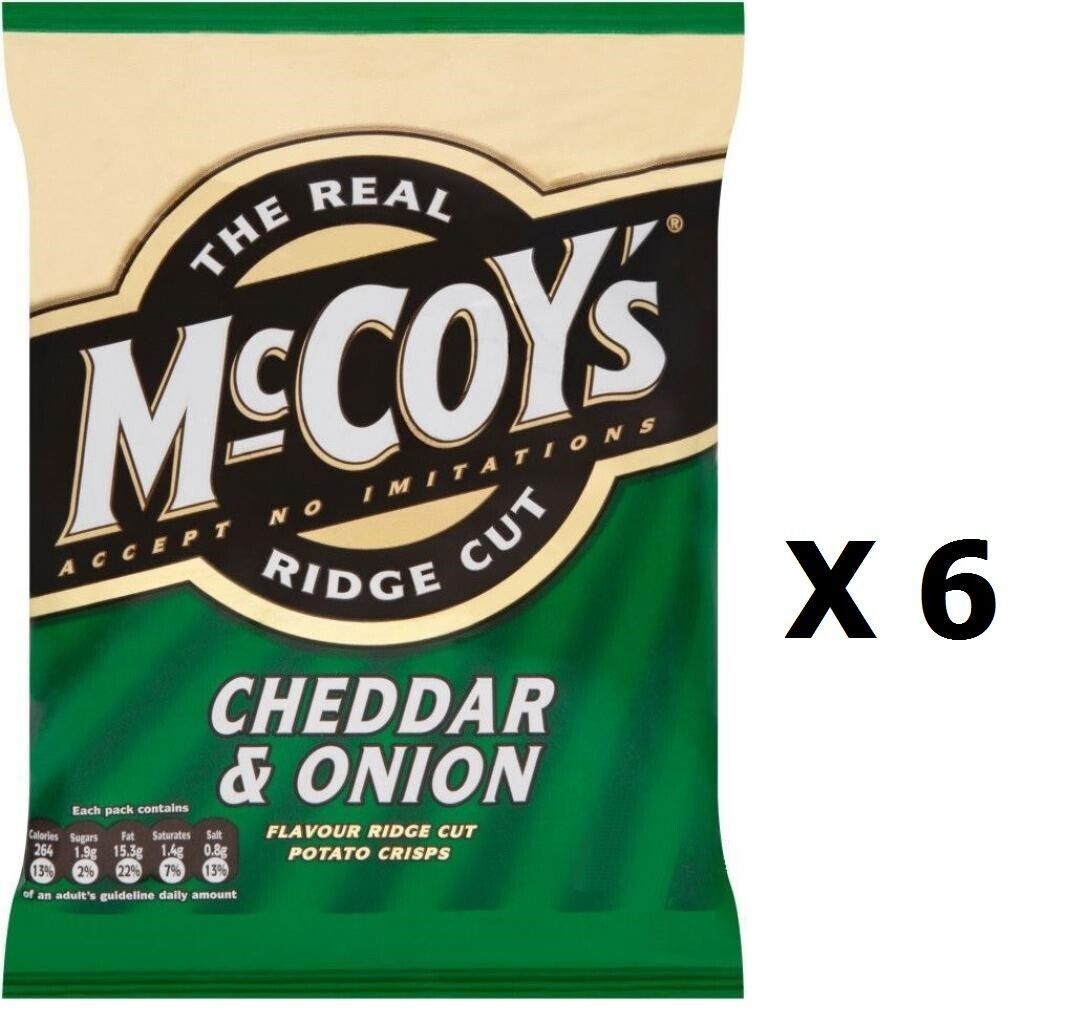 McCoy's Cheddar & Onion Flavour Crisp 6 x 25g NEW STOCK Chips