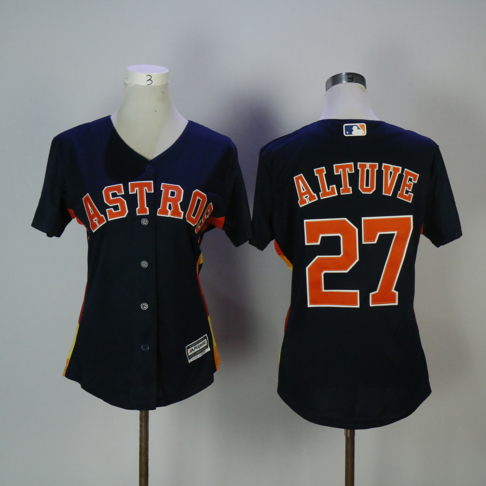 Women Houston Astros 27 Jose Altuve Baseball Jersey Navy Blue - Fan ...