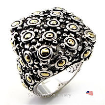 size 5-6 RAD Studded Brass Reverse Two-Tone Ring Dome Fashion Band - $28.00