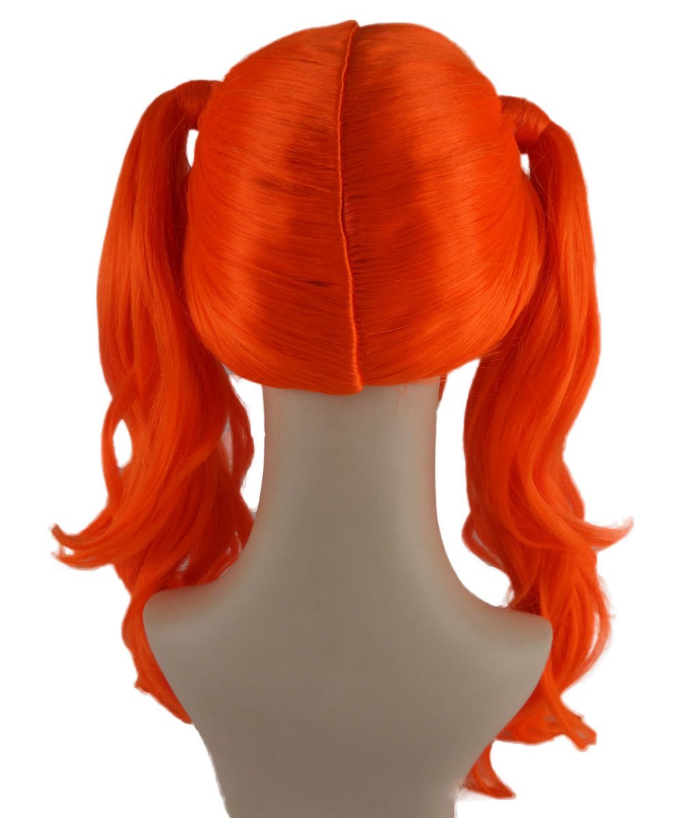 Dolly Pigtail Wig Neon Orange HW365 Wigs & Facial Hair
