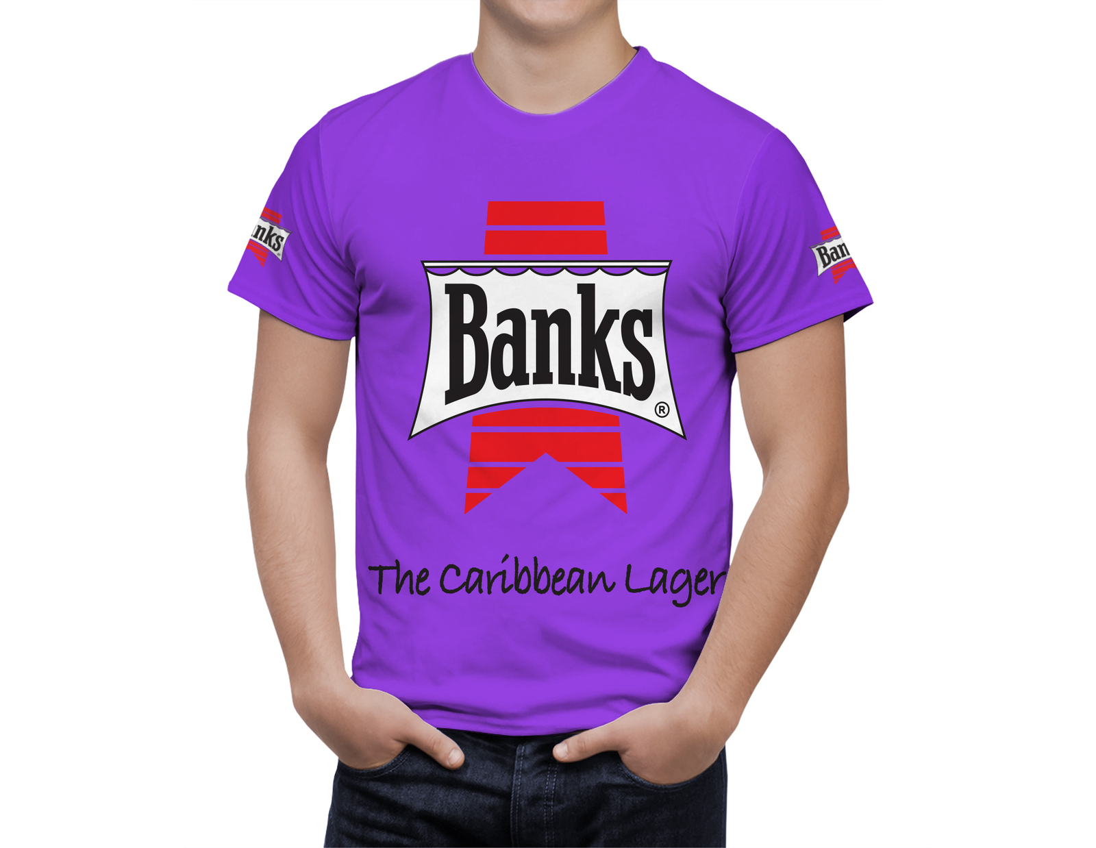 Banks Beer Logo Violet Short Sleeve  T-Shirt Gift New Fashion