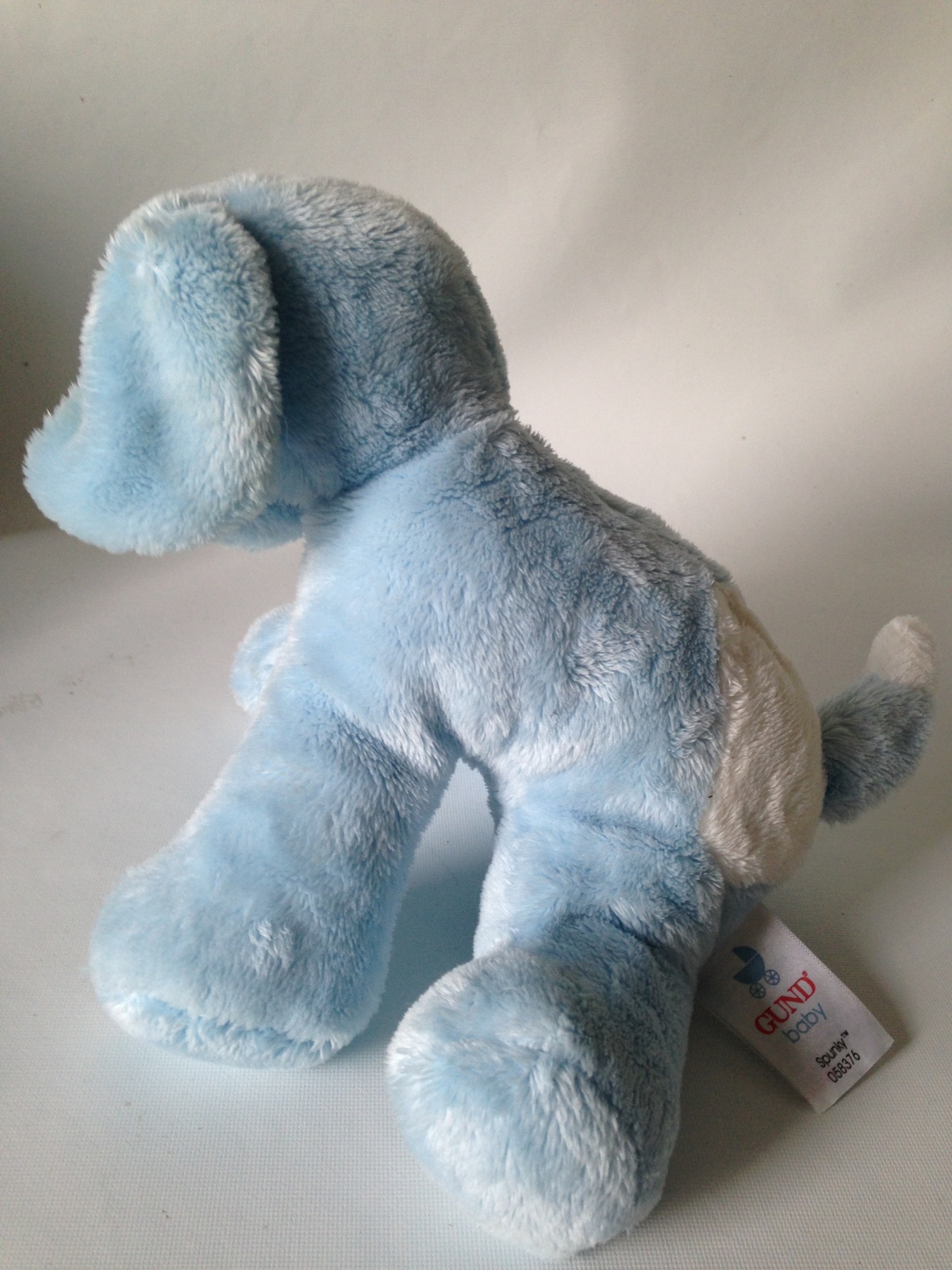 8" Blue Gund Spunky Dog Stuffed Animal Sound Toy 