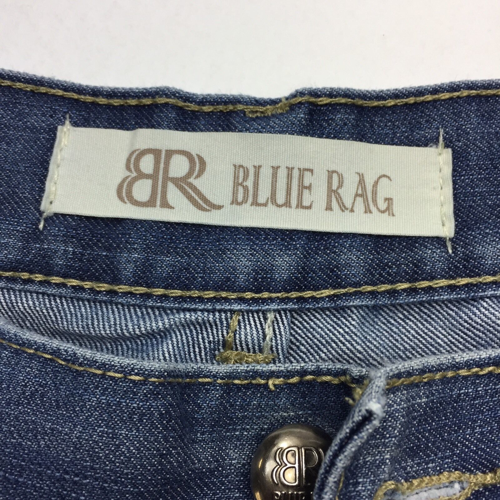 BLUE RAG Womens Blue Frayed Jeans SIZE 36 - Pants