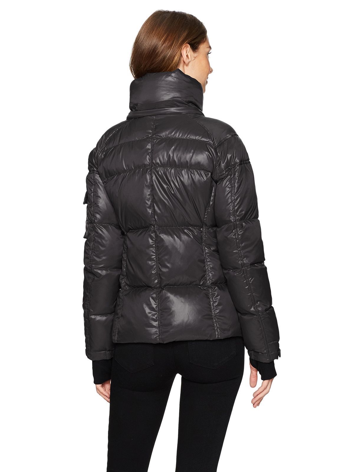 S13 Women's Kylie Faux Fur Trim Puffer Jacket Jet/Natural M - Coats ...