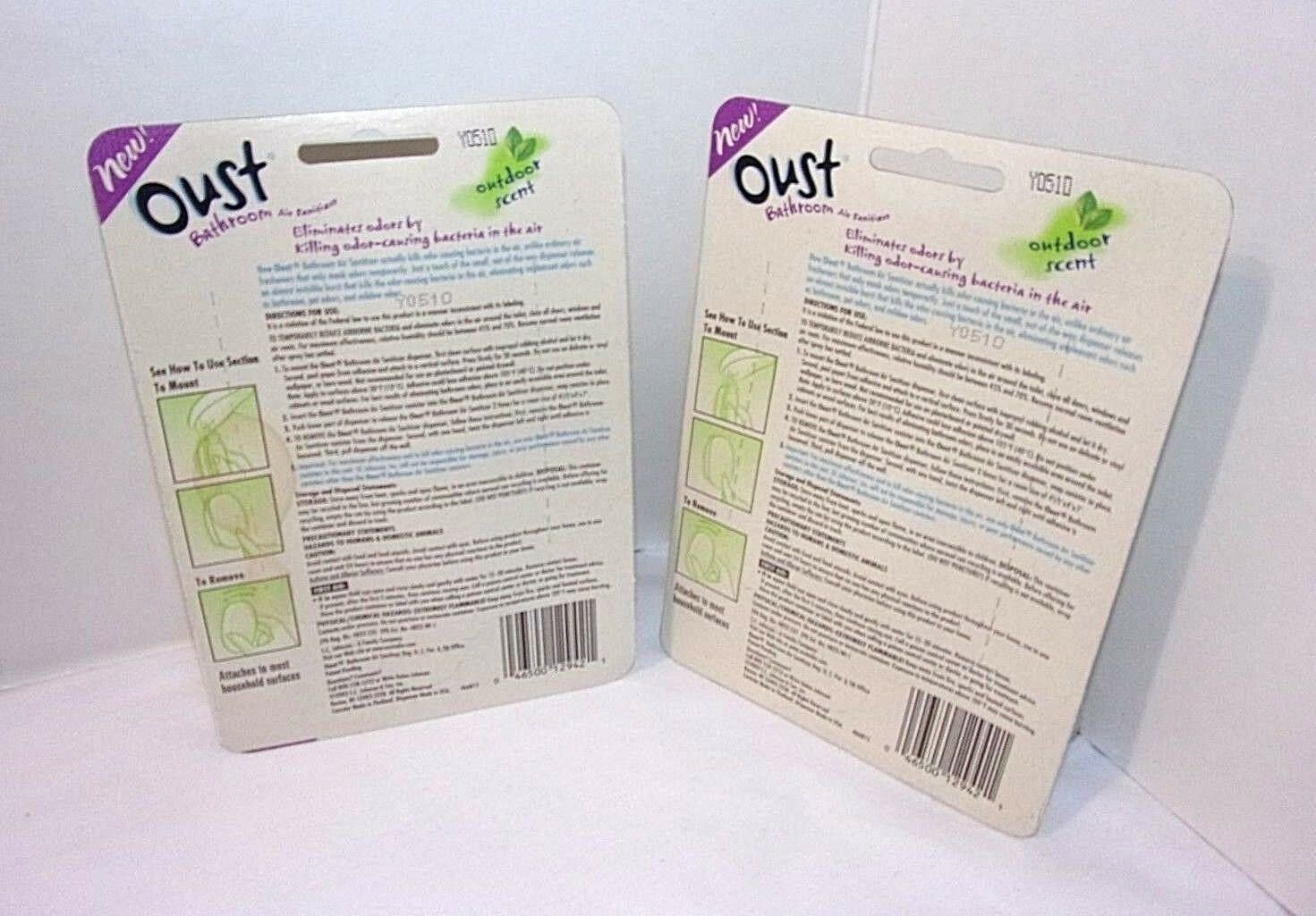Oust Outdoor Scent Bathroom Air Sanitizer 2 Dispensers & Spray .40oz SC Johnson Air Fresheners