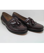 Bass Mens Burgundy Leather Kilted Tasseled Loafers Size US 13 EE Made In... - $48.02