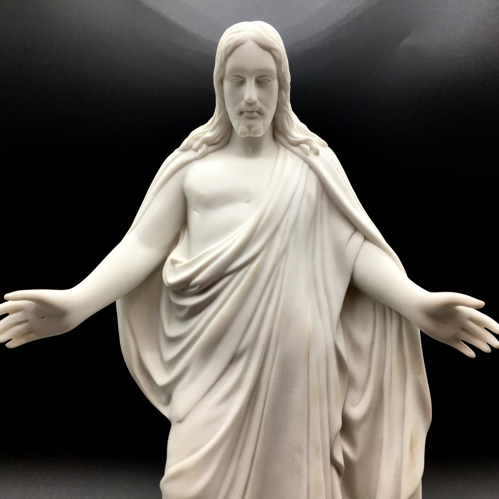 White Cultured Marble Statue Christus Jesus Figurine Statue 10" White