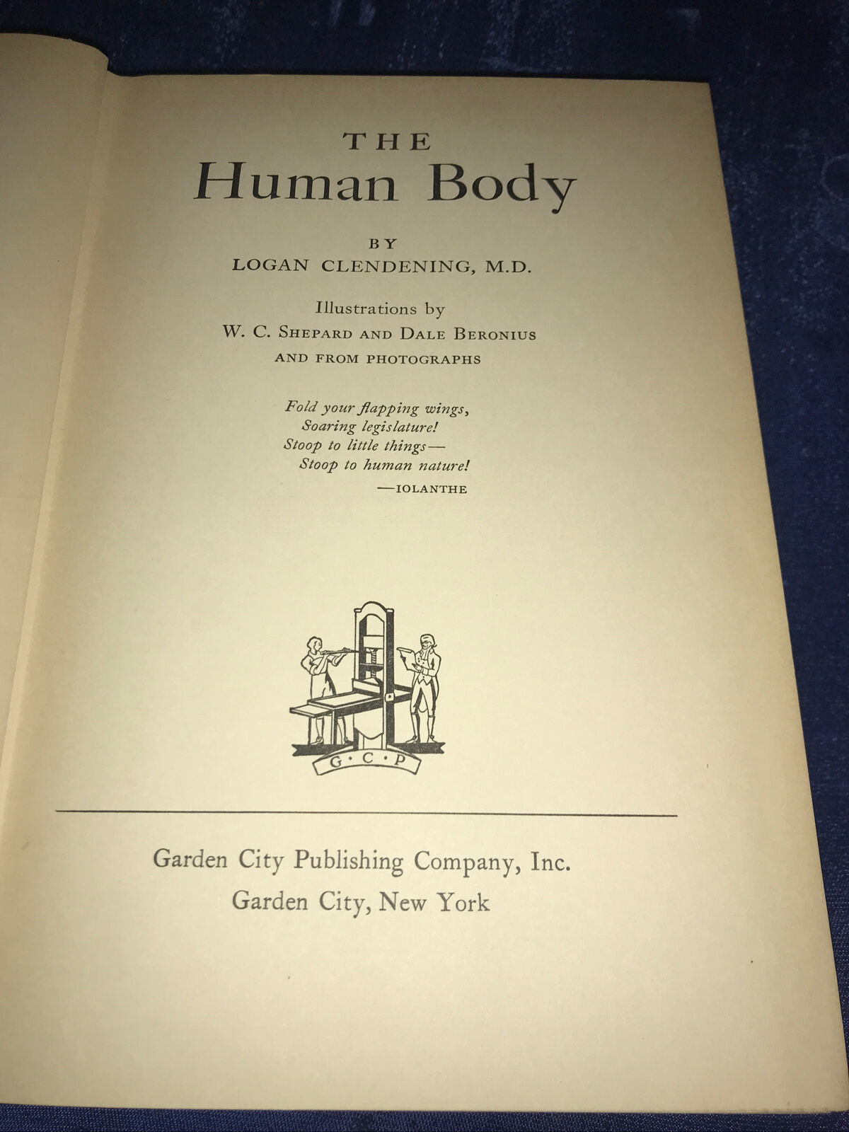 Human Body Logan Clendening Star Books Illustrated 1930 Hc Books