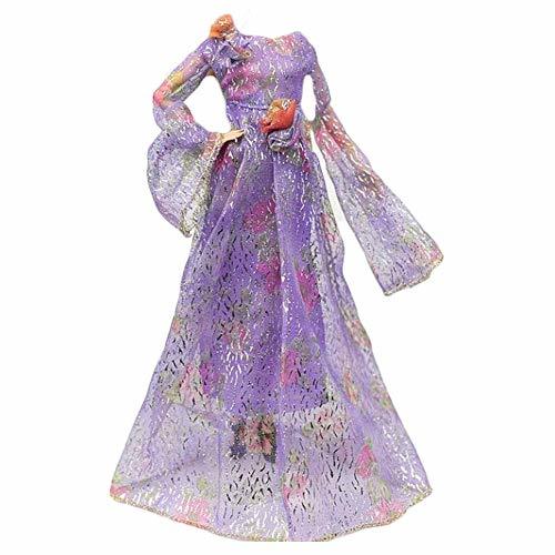 Panda Legends Purple Doll Dress Retro Evening Dress Long Sleeves Princess Dress