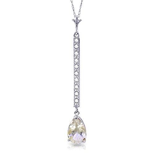 Galaxy Gold GG 1.8 Carat 14k 24 Solid White Gold Necklace with Natural Diamonds