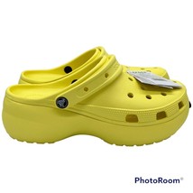 New CROCS Classic Clog PLATFORM Sandal Shoes Women’s 11 Sunny Yellow Comfort Fun - $89.99