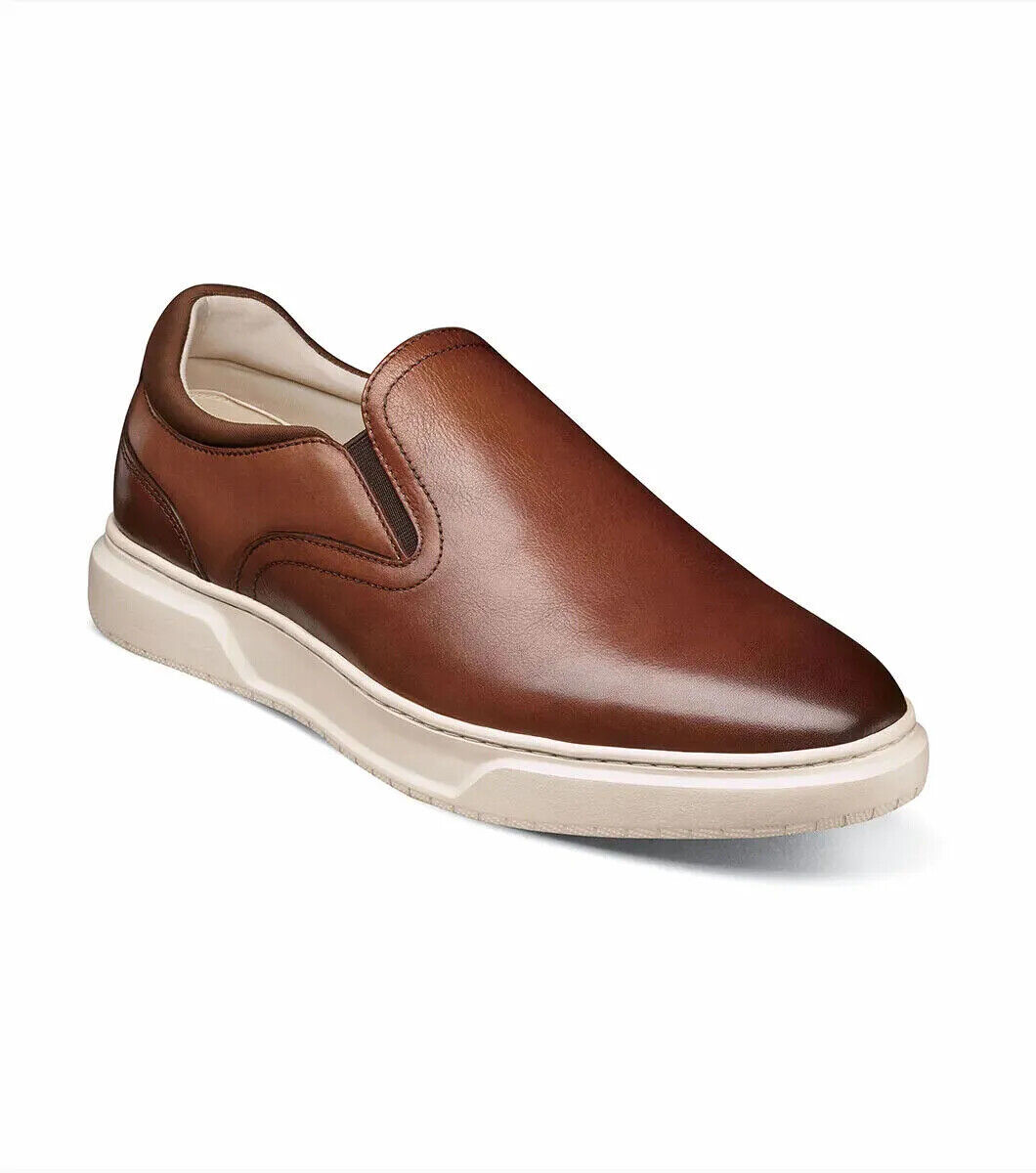 Florsheim Premier Plain Toe Slip On Walking Sneaker Cognac  Leather 14355-221
