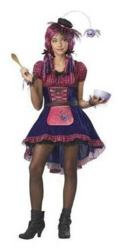 Girls Miss Muffet Along Came A Spider Dress Hat 4 Pc Halloween Costume-sz 10/12