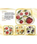 Culinary Arts Studio Set of 4 Salad Plates Hand Painted Collection Oven - $59.39