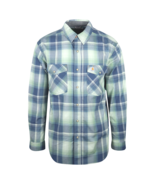 Carhartt Men&#39;s Blue Seafoam Plaid Relaxed Fit Snap Front L/S Woven Shirt... - $25.68