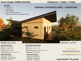 4 Bedroom /Shipping Container Home/House Plans/Blueprint/ Metric/Feet an... - $95.95