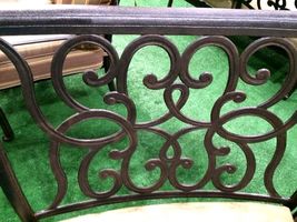 Patio sofa outdoor circular bench cast aluminum Santa Anita half moon seating image 4