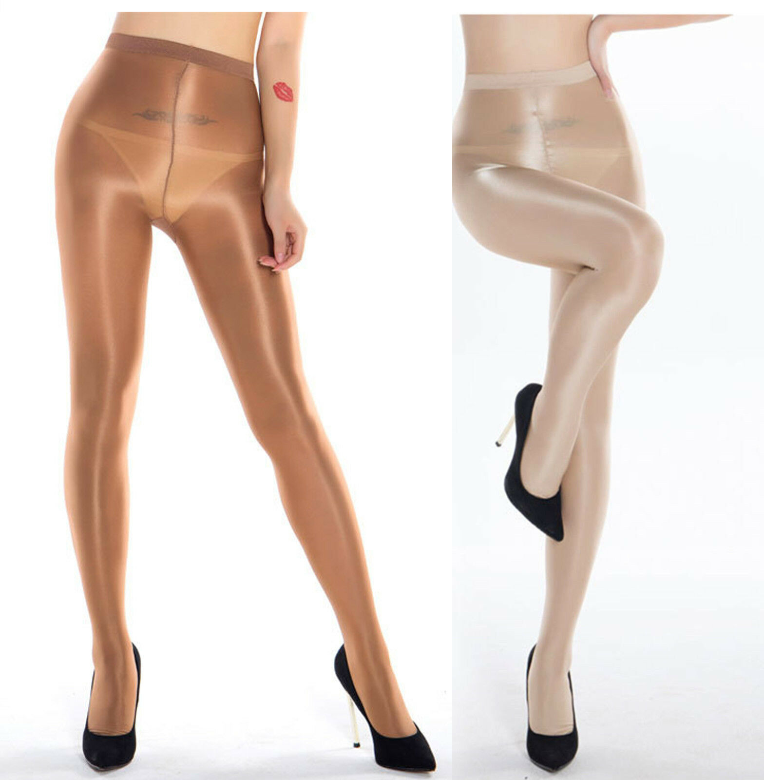 Plus TWO OF 70D Shaping Socks Oil Shiny Silky Stockings Pantyhose Dance Tights