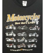 Motorcycle t-shirt, size Medium, Black, &quot;Now that&#39;s Livin&#39; - $17.45
