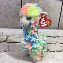 Ty Beanie Babies Lola Plush Rainbow Llama Alpaca Glitter Eyes Stuffed An... - $11.88