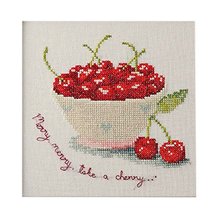 PANDA SUPERSTORE Lovely Cherry DIY Cross Stitch Kits Pre-Printed 11CT Embroidery