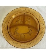 Antique Amber Glass Childs Divided Plate Dish SEE-SAW MARGERY DAW MY PRE... - £8.13 GBP