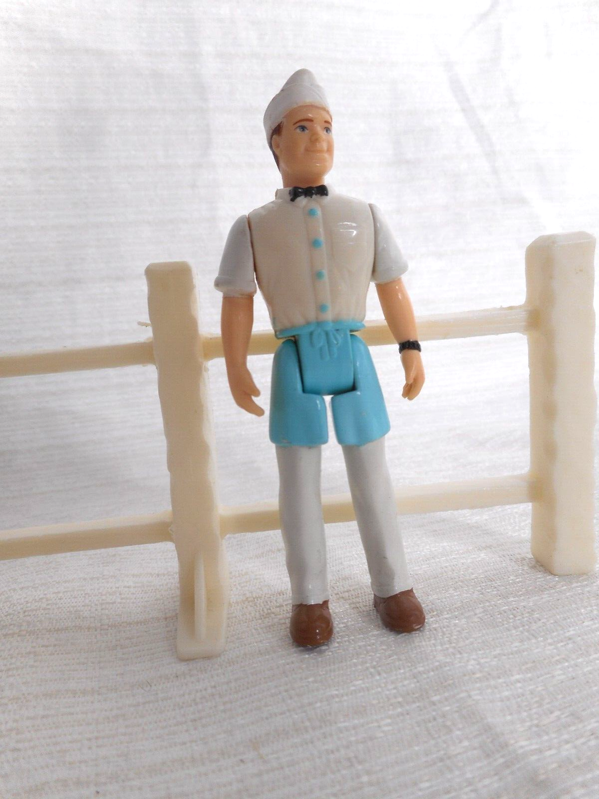 Fisher Price Sweet Streets Ice Cream Soda Fountain Man w White Hat Blue Apron - $9.99