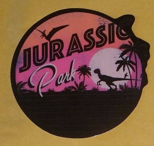 Jurassic Park Sticker | Pink / Purple Sunset | Dinosaur Decal