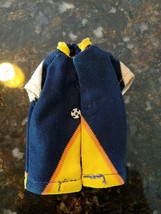 Vtg doll shirt yellow orange blue triangular clothes accessory single snap - $22.54