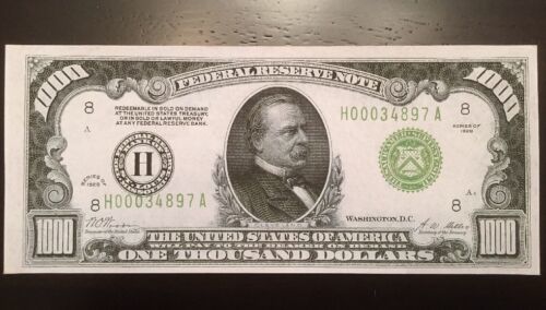 Reproduction United States 1928 Bill Federal Reserve Note, St Louis Copy