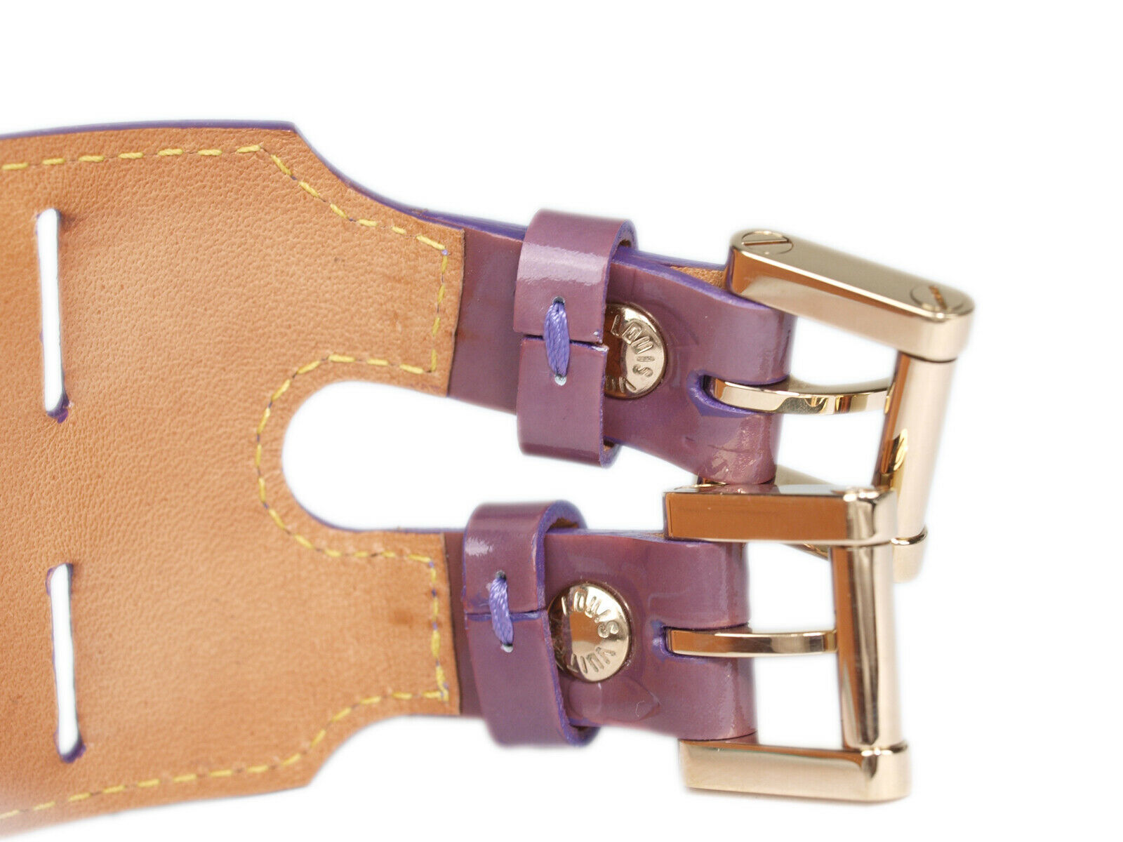 LOUIS VUITTON Patent Leather Purple Double Wrap Bracelet LA18148L - Bracelets