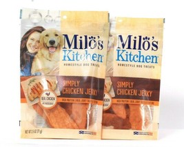 2 Bags Milo's Kitchen 2.5 Oz Simply Real Chicken Jerky Homestyle Dog Treats