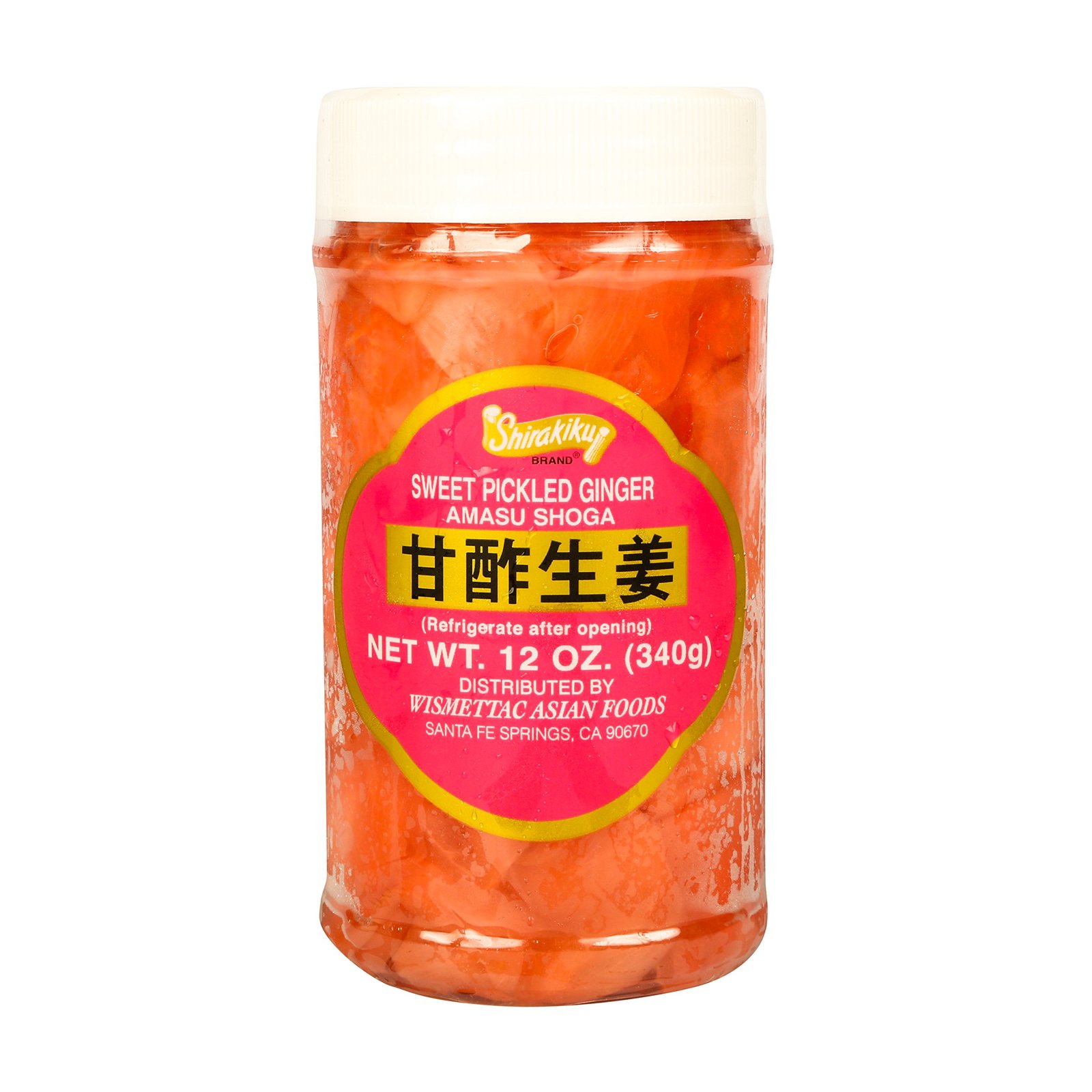 Amasu Shoga (Sweet Pickled Ginger) 12oz by Shirakiku. Ginger