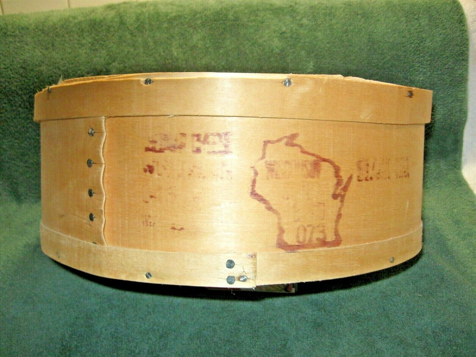 Vintage Round Wood WISCONSIN CHEESE Box From Seymour,WI Cheddar