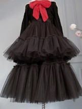 ADULT Layered Tulle Midi Skirt Outfit High Waist Puffy Tulle Tutu Skirt Wedding image 3
