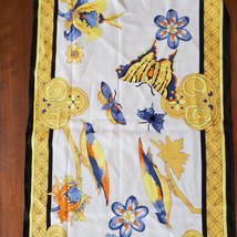 Vintage Silk Scarf, hand rolled, signed J Matz, Woodrow Wilson House butterflies image 4