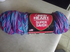 Red Heart super saver yarn 1 skein 5 oz 0784 bon bon print color  - $4.90