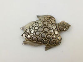 TURTLE Pin in Sterling Silver - 1 3/4 inches - highly detailed - £54.22 GBP