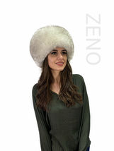 Natural White Fox Fur Full Hat Saga Furs All Fur Round Hat Adjustable image 5