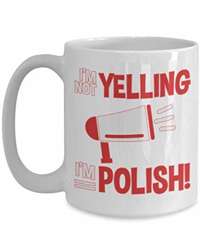 PixiDoodle Yelling Family History Polish Coffee Mug (15 oz, White)