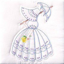 Jack Dempsey Needle Art Parasol Lady Quilt Blocks - $14.64