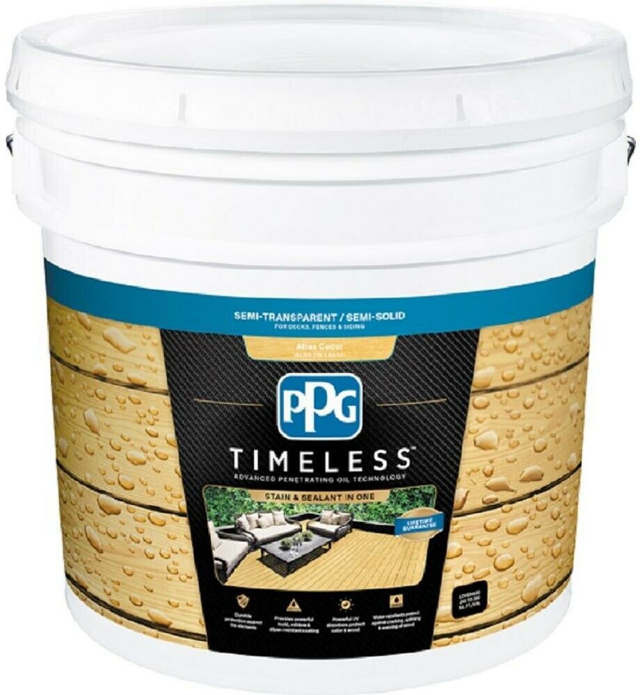 PPG TIMELESS Exterior Wood Stain Sealant 3 Gal. Oil Base MildewAlgae